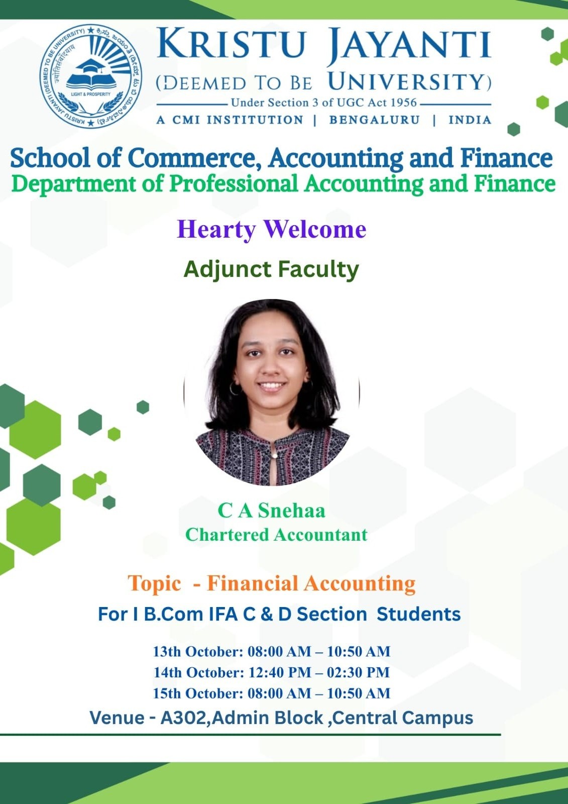 Hearty Welcome — Adjunct Faculty Session