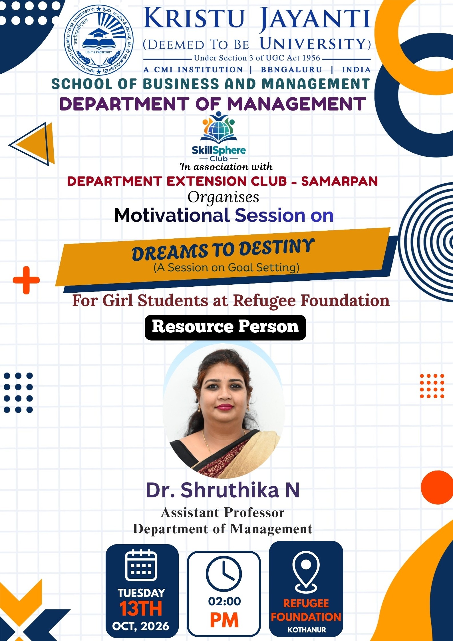 Motivational Session: Dreams to Destiny (A Session on Goal Setting)