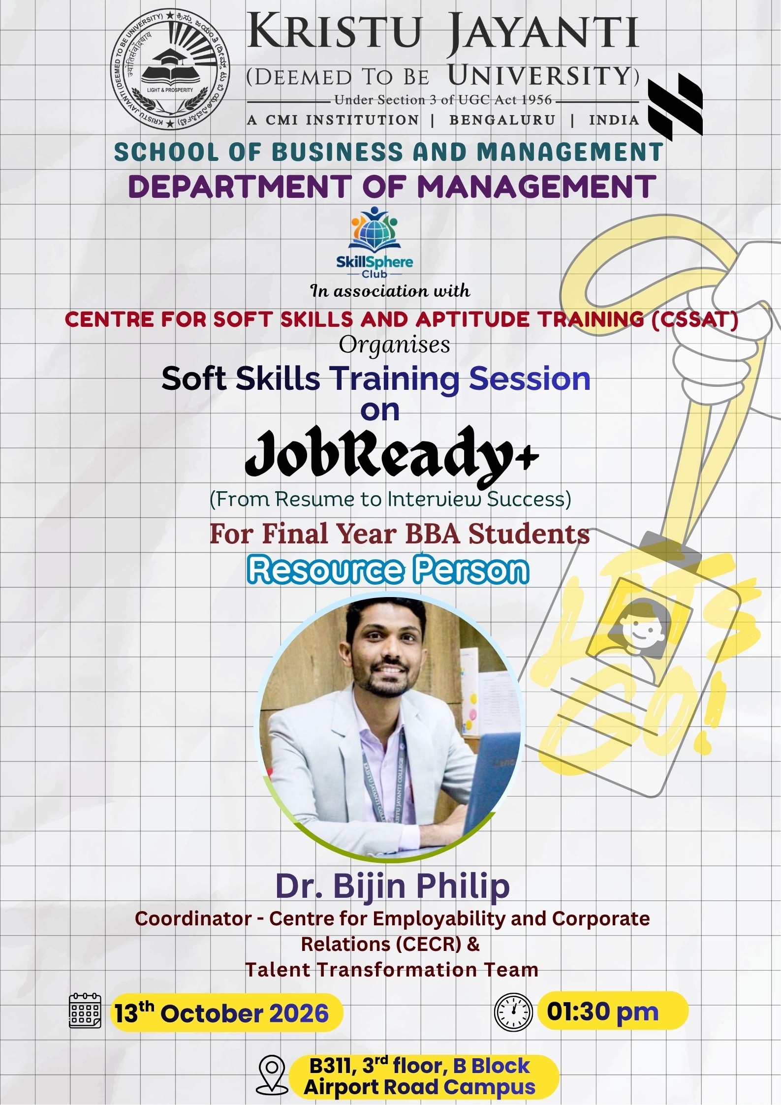 Soft Skills Training Session: JobReady+ (From Resume to Interview Success)