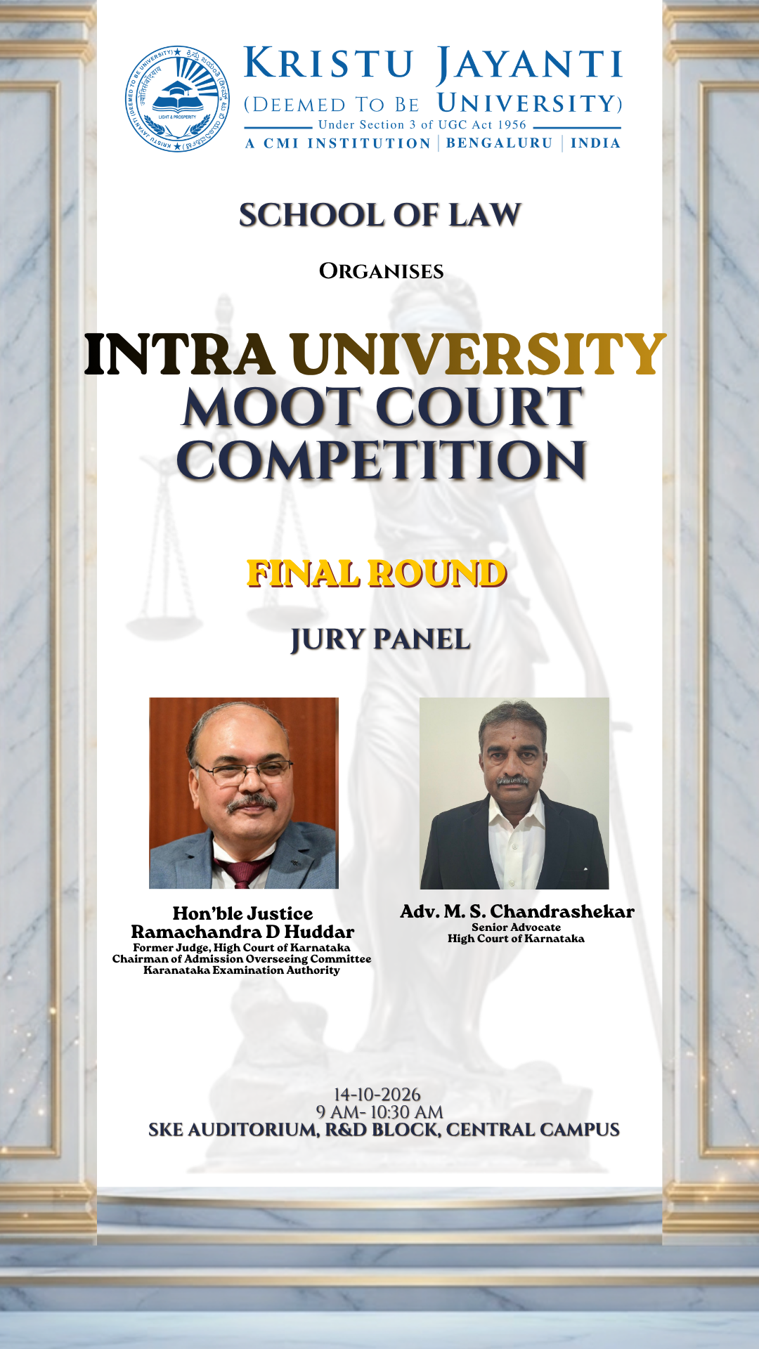 Intra University Moot Court Competition — Final Round Jury Panel