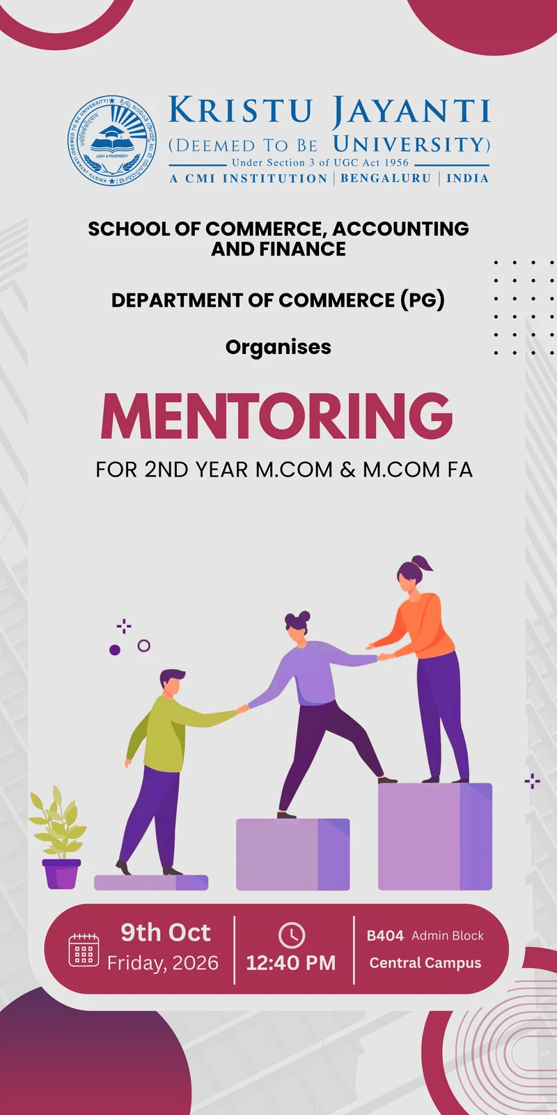 Mentoring Session for 2nd Year M.Com & M.Com FA